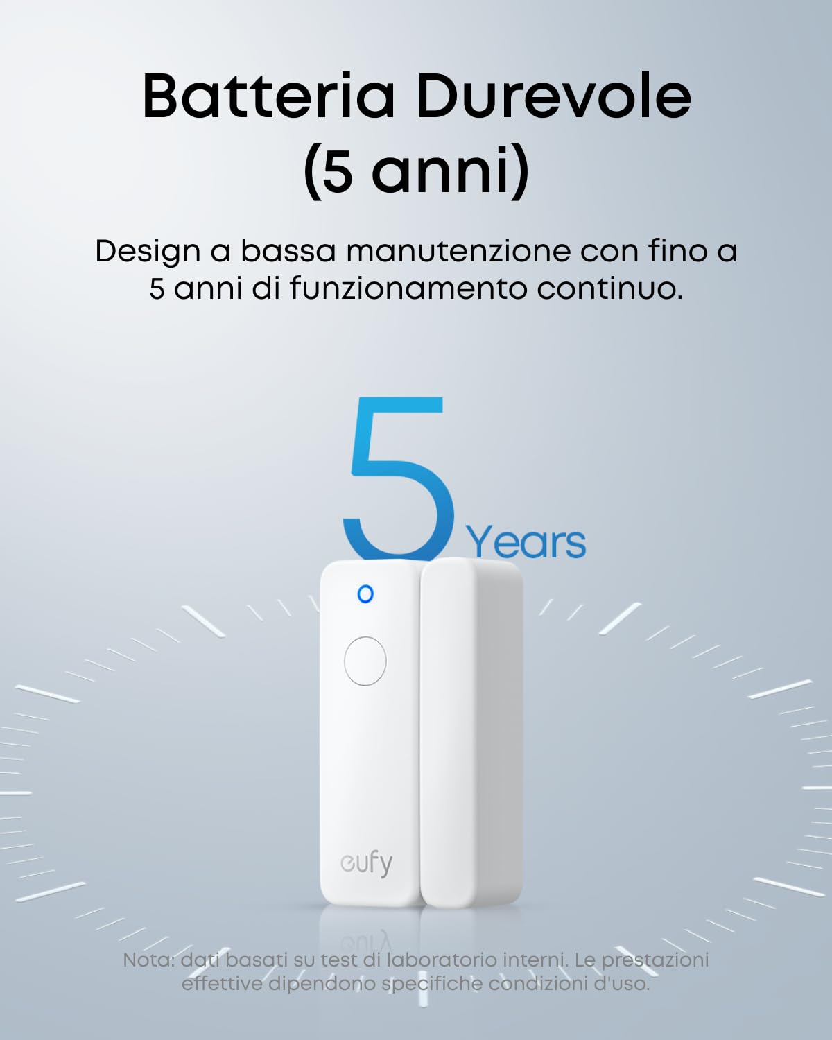 eufy E20 Sensore di ingresso, rilevamento bilaterale, comodo pulsante di bypass, batteria durevole, ampio raggio di comunicazione, compatibile con HomeBase 2, 3 e Pro.