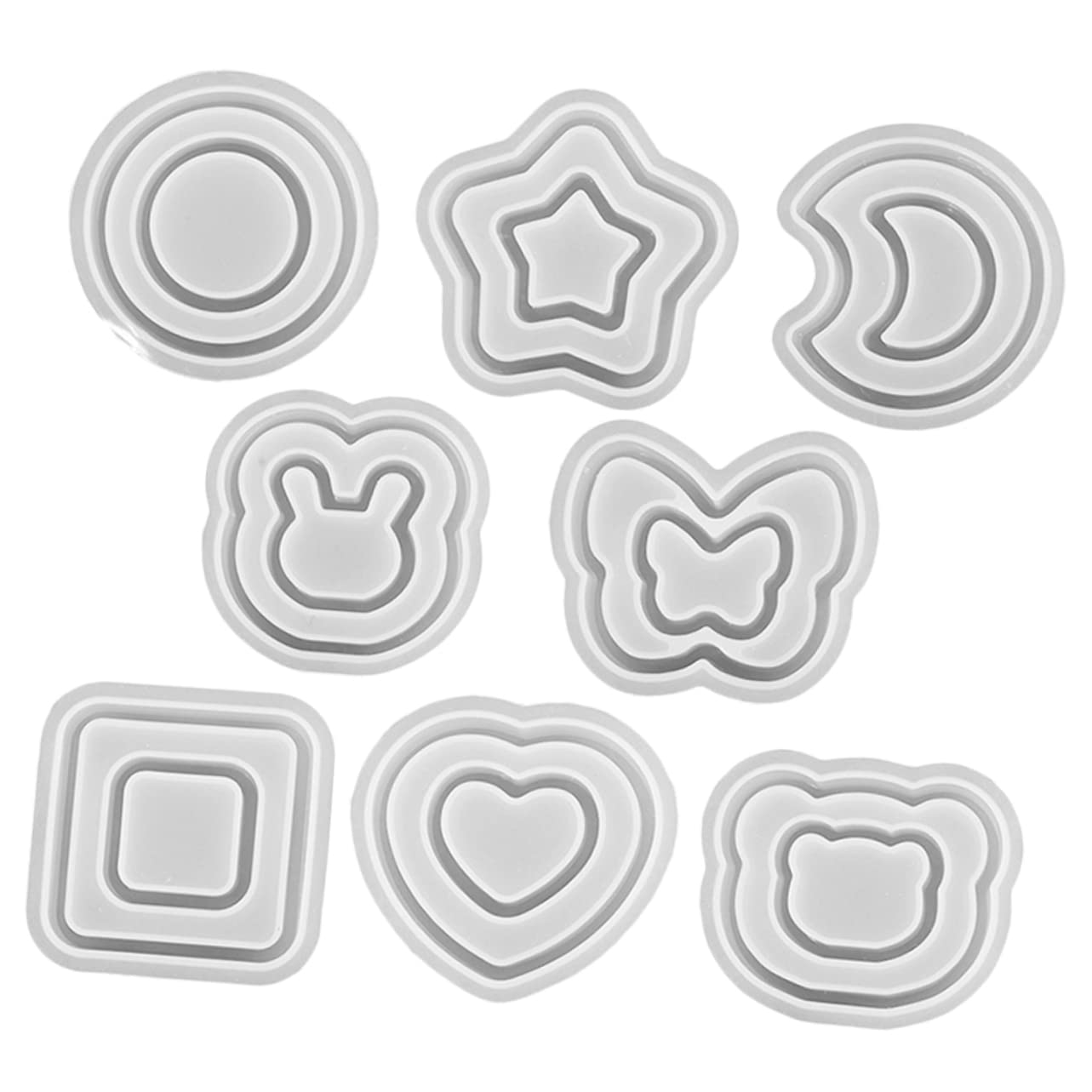 STOBOK 32pezzi Stampo Silicone Per Portachiavi Epoxy Silicone Flessibili Per Creazione Ciondoli Di Con Sabbia Movimento Facile Da Demouldare e Pulire