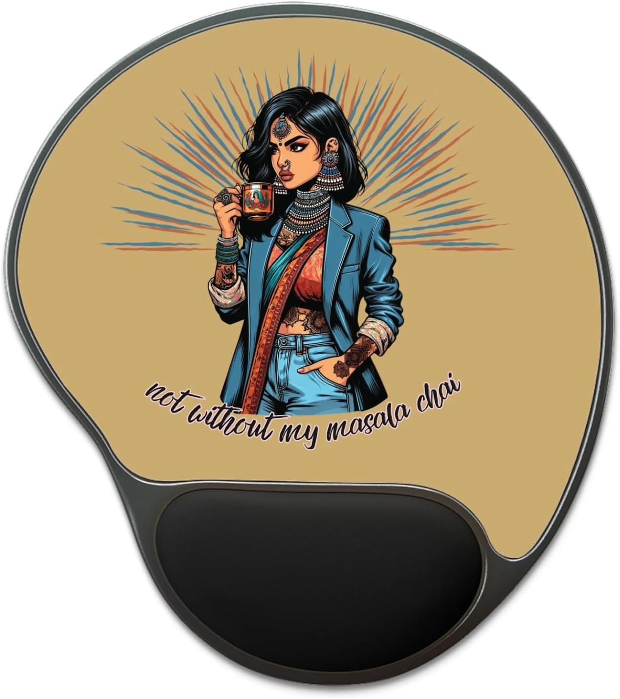 Custom Mouse Pads Desi Home Decor, Western Decor, Meditiation and Yoga Lover, Arangetram and bharatnatyam Lover Decor, Peacock Design, Capybara Design, chai Gifts (Masala Chai)