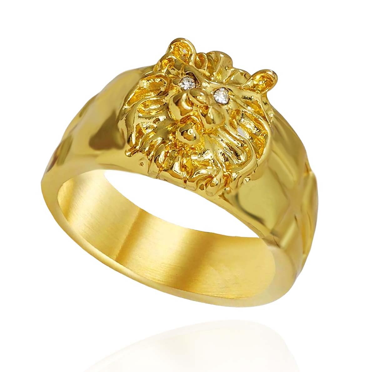 Men's Gold Plated Hip Hop Ring – Crown Design With Cubic Zirconia, Viking & Celtic Style Statement Jewelry - View #10