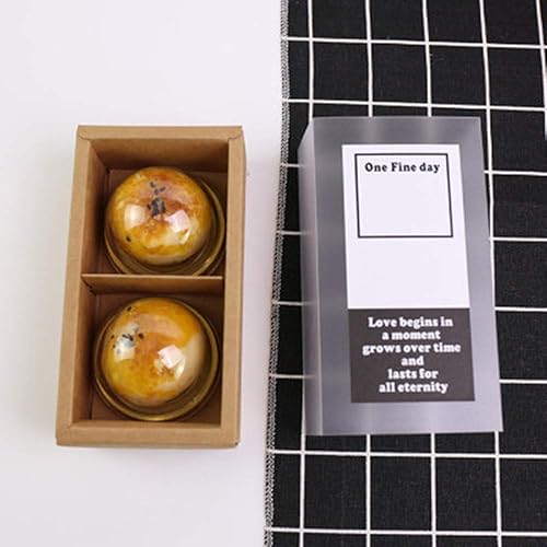 Cajas de pastel de luna Kraft con tapas, embalaje de regalo de pastelería cuadrada de 2 cavidades, recipientes de papel de cartón para cajas de
