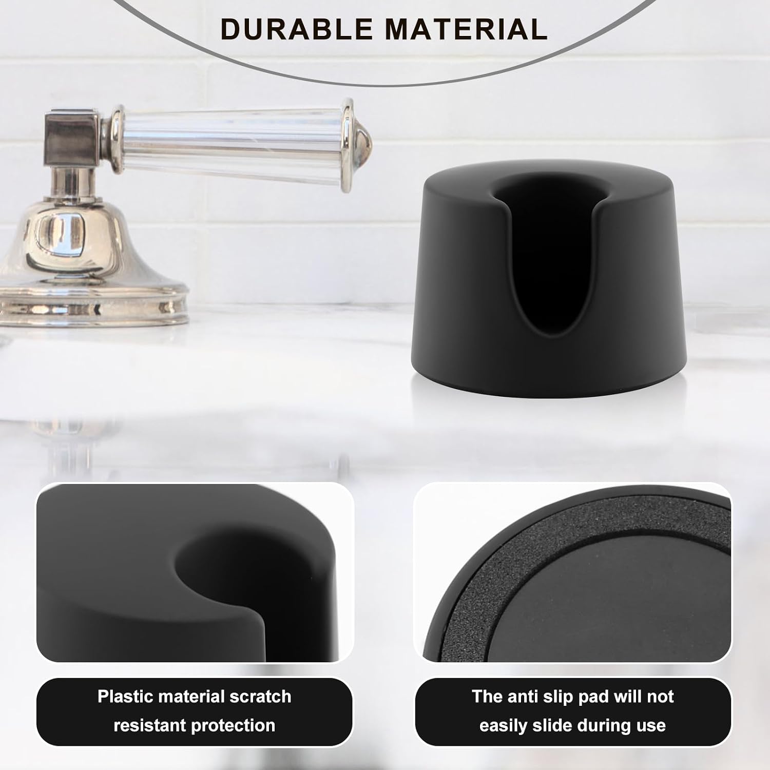 1 PCS Razor Holder Compatible With Gillette Razor Stand, Ideal Gift For Men, Men's Razor Holder,Black Razor Stand Base With Drain Design, Suitable For Bathroom Countertops