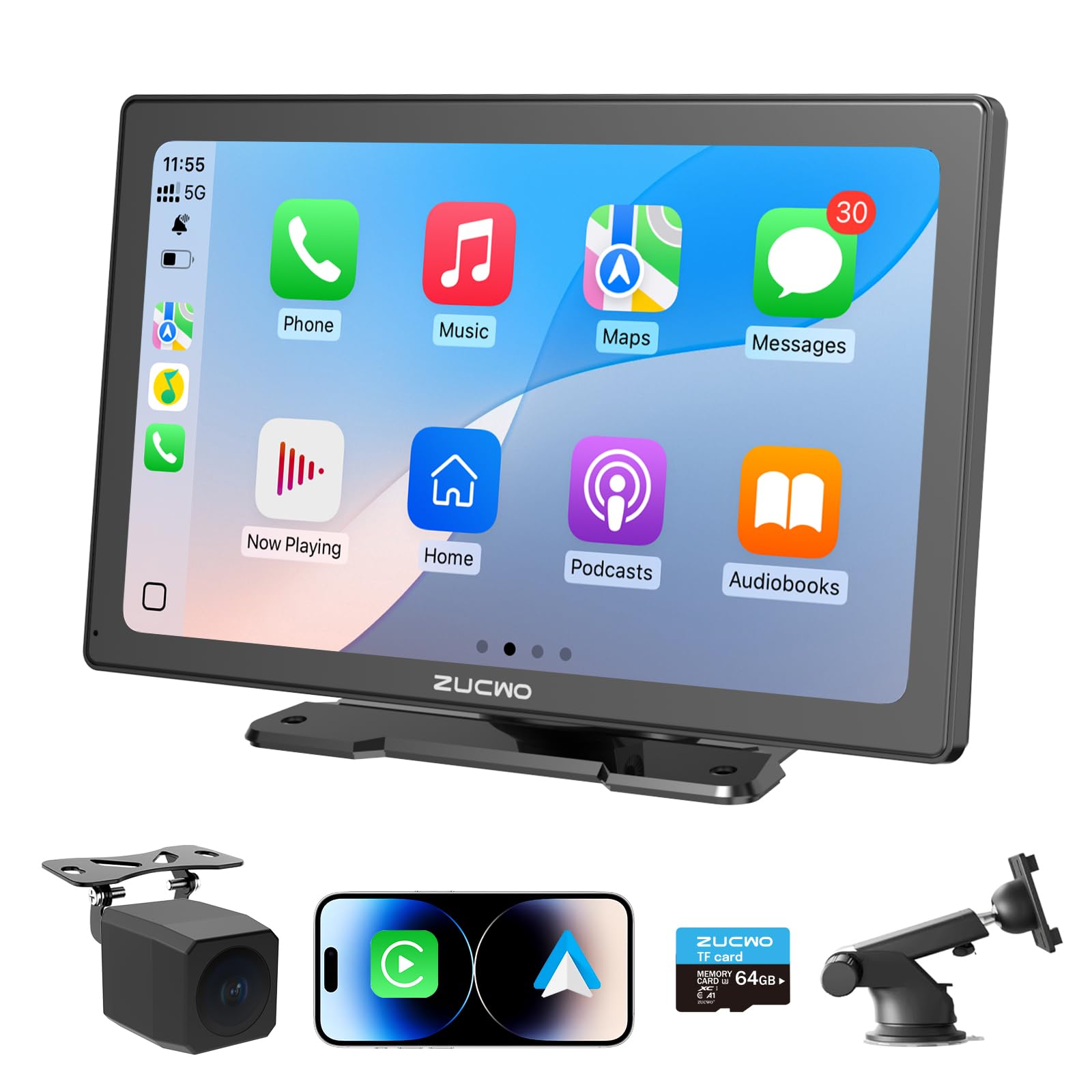 Amazon.com: 9 Inch Wireless CarPlay Screen for Car, CarPlay