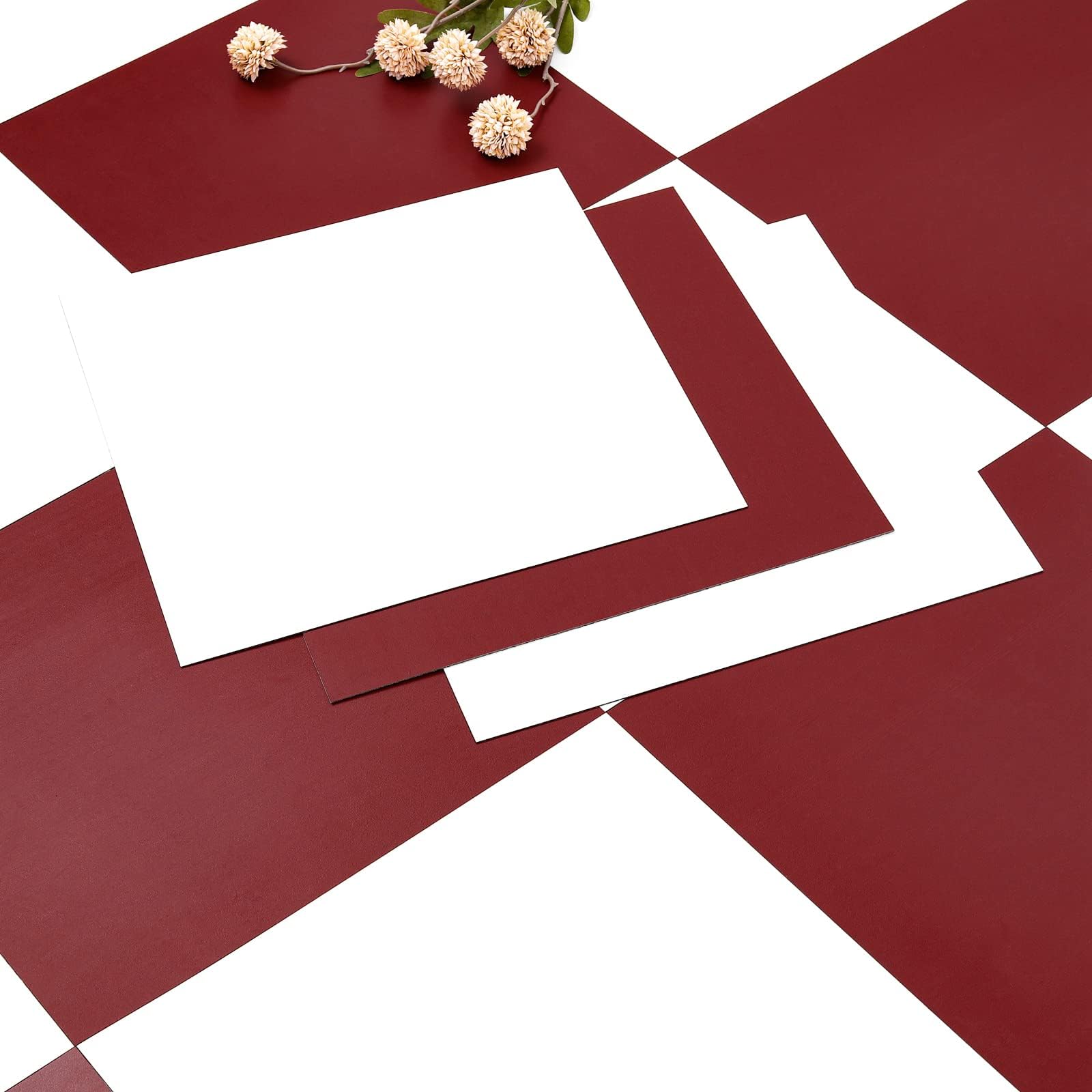 Alow Peel and Stick Floor Tile,Vinyl Flooring Red Checkered Floor Tile 12in×12in.DIY Flooring for Dining Room,Bathroom and Kitchen, (10 PCS, 5 Pieces Each in red and White)