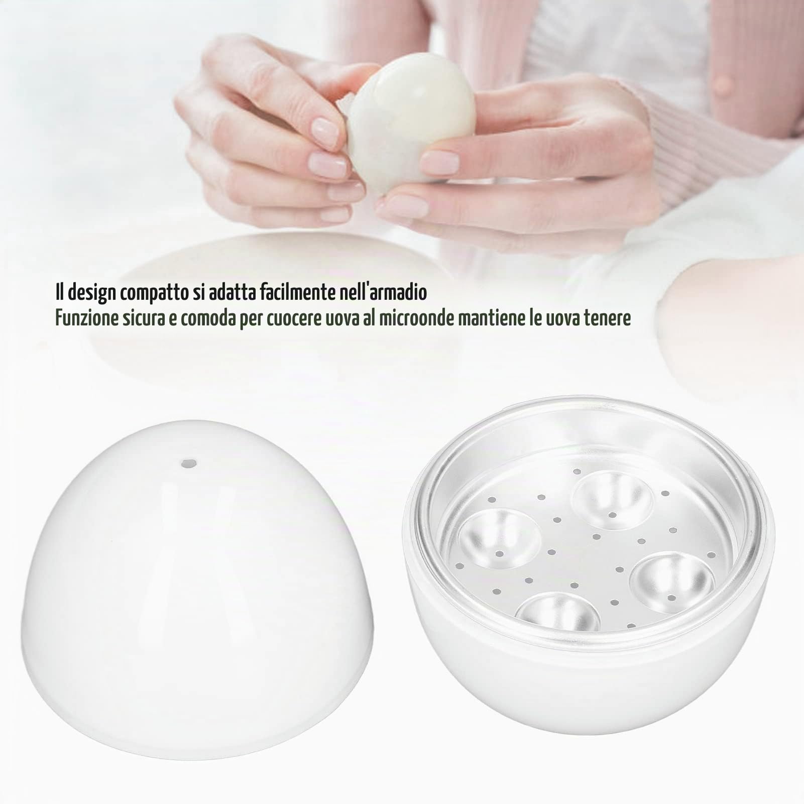 Cuociuova microonde per 4 uova sode ideale colazione veloce