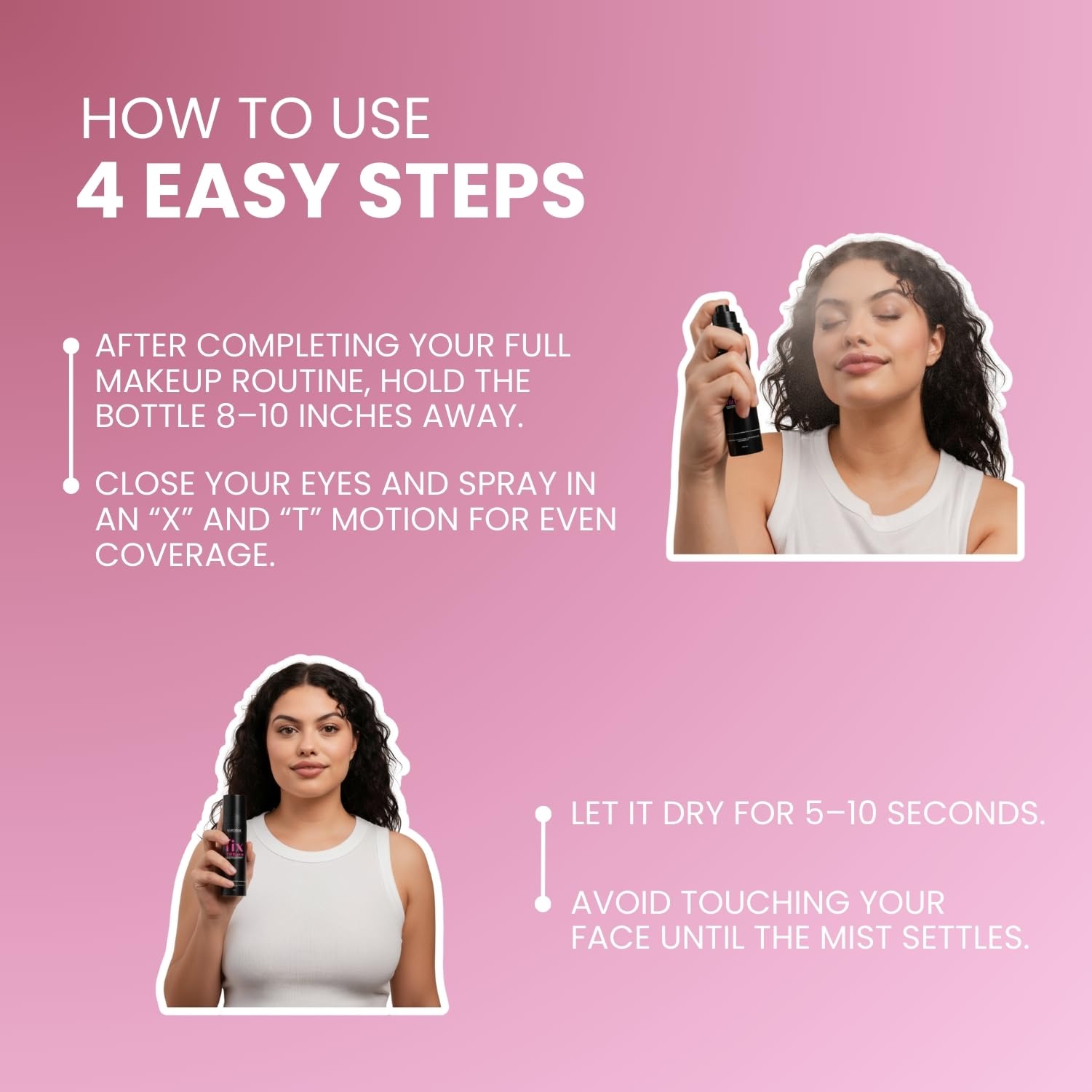 Suroskis Fix Till Dawn Makeup Fixer 100ml | Long Lasting Makeup Setting Spray with Matte Finish | Niacinamide & Hyaluronic | Lasts Up to 15hrs | Non Sticky, Quick Drying & Waterproof | All Skin Types - Image 7 thumbnail