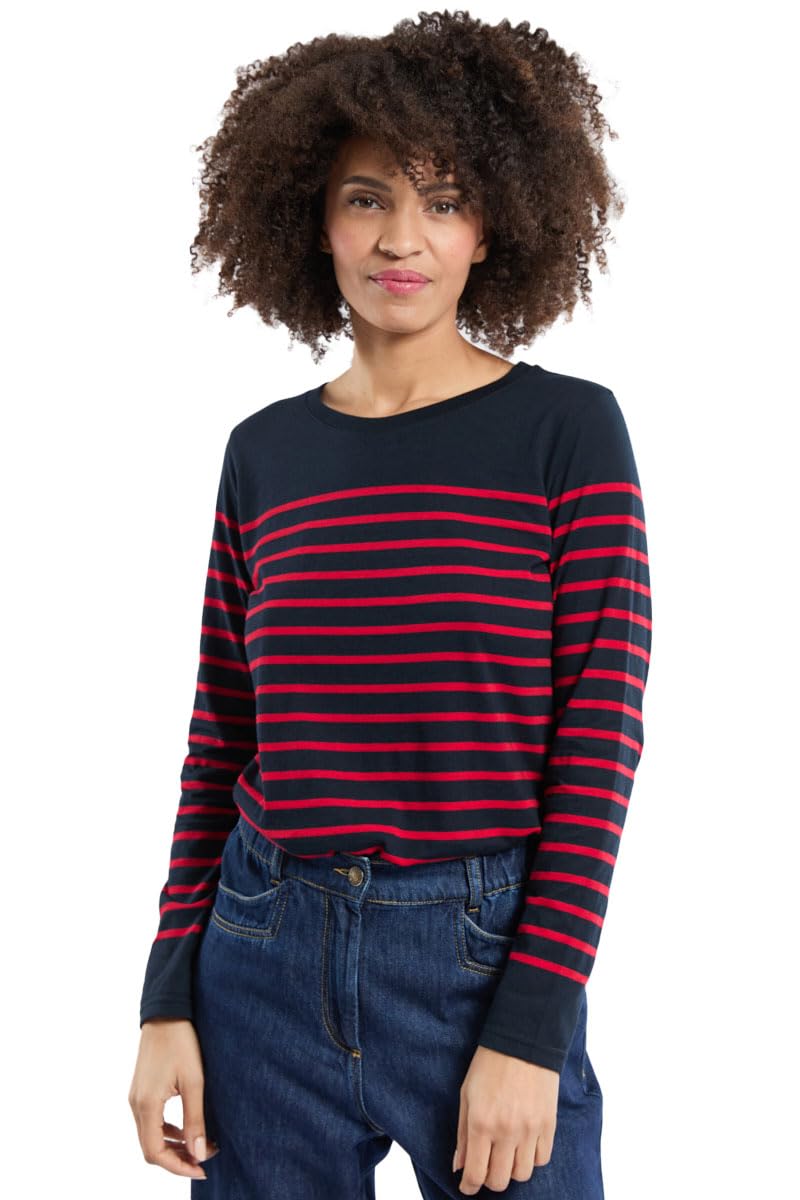 Armor Lux Women's Marinière Port-Louis Héritage Femme Jumper Not Applicable, Multicolour (Ii9 Rich Navy/Braise Ii9), 12 (Manufacturer Size: 2)