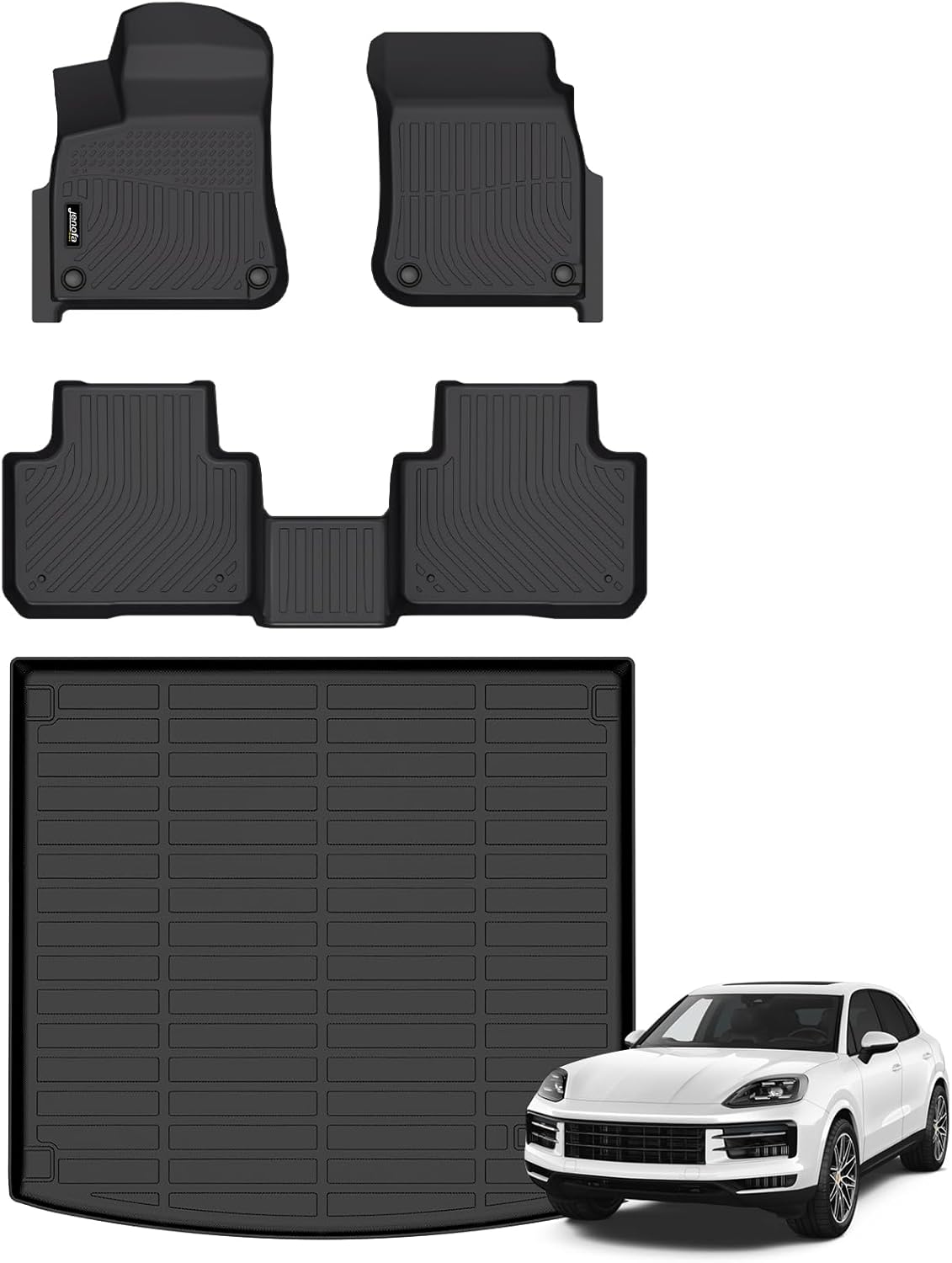 Jenofa-Floor Mats for Porsche Cayenne 2019-2025 Cargo Mat Car Mats for Cayenne All Weather Waterproof Durable High Edge Protection Floor Liner Accessories Full Set 2025 18|For Cayenne 2020-2025