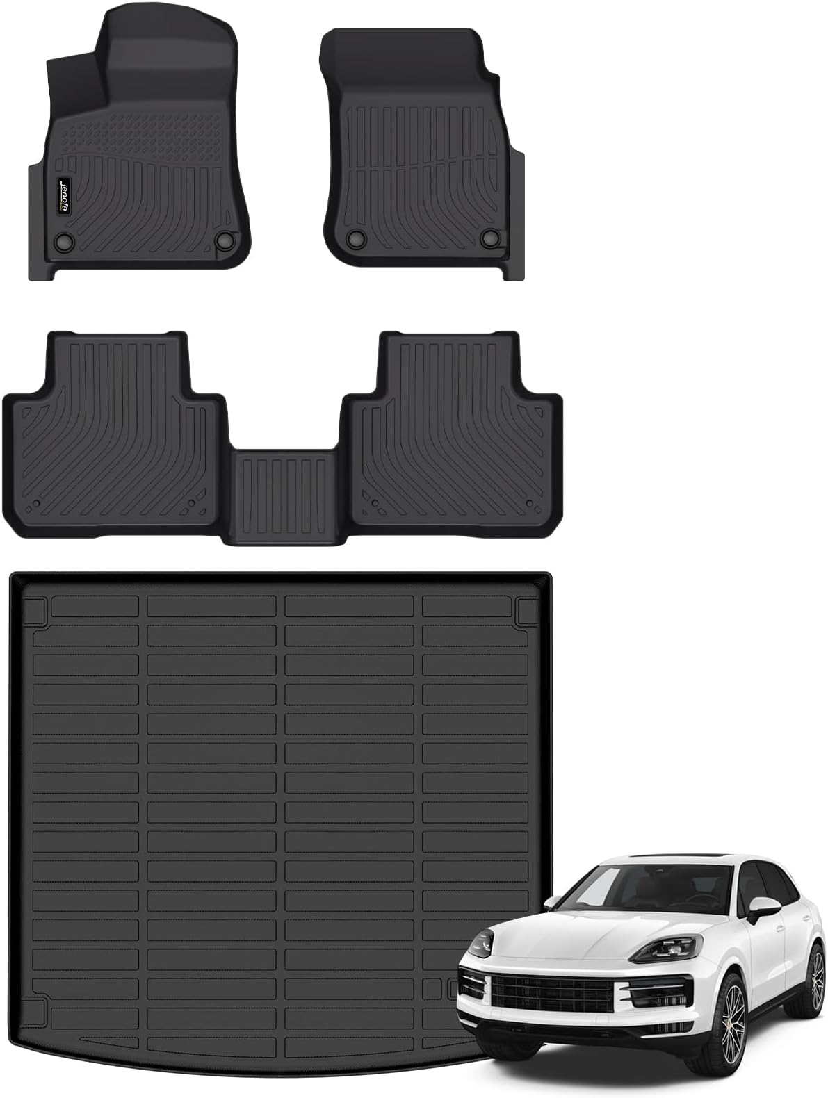 Floor Mats for Porsche Cayenne 2019-2025 Cargo Mat Car Mats for Cayenne All Weather Waterproof Durable High Edge Protection Floor Liner Accessories Full Set 2025