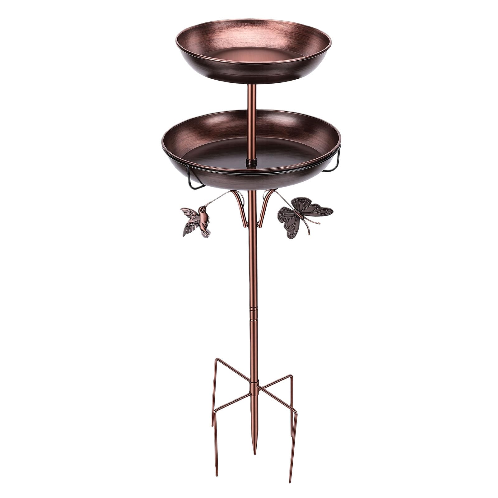 Support de Bol d'alimentation en Métal pour Bain d'oiseaux, pour Décoration de Jardin, Cour, Patio, Base Robuste à Cinq Griffes, Conception Polyvalente à Double Couche, env. 1610.00g