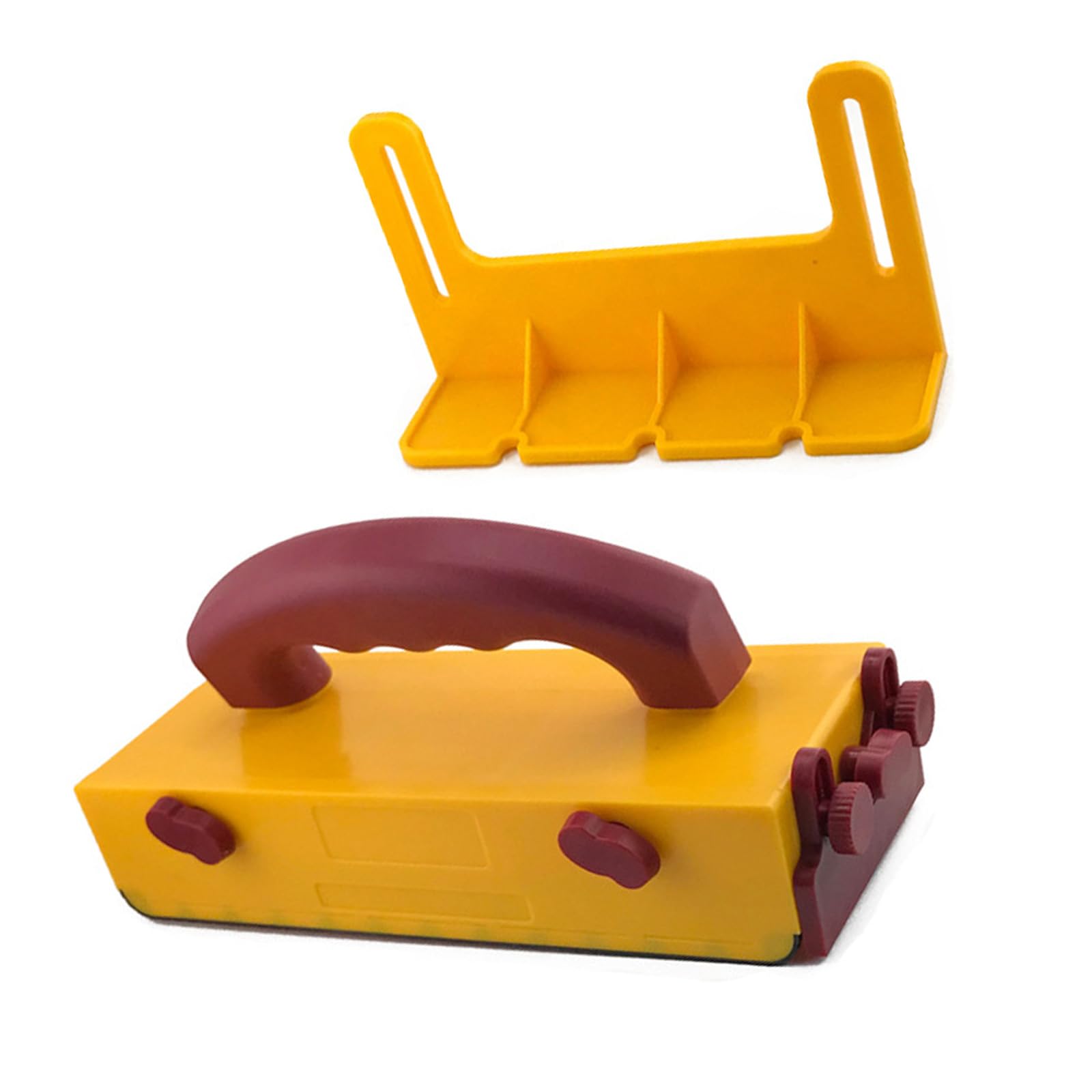 Peiiwdc Woodworking Push Block Set Abs Push Tool With Contoured Handle, 3 Way Stock Feeding Control And Guide Aid For Board Trimming Tasks Woodworking Pusher Stock Guide Tool Board Feed Aid Trim Cut Helper