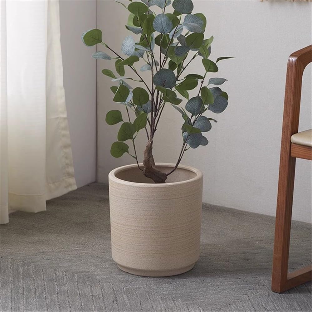 Blumentöpfe Pflanzgefäß mit Drainagelöchern, grober Terrakotta-Gartenpflanzer for den Innen- und Außenbereich, großer Blumenbehälter Pflanzentopf