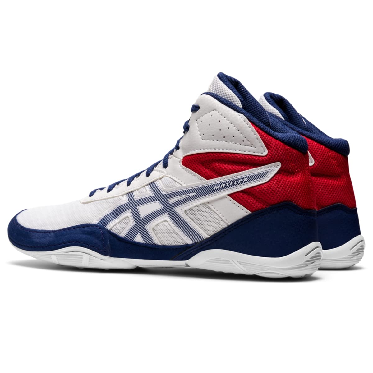 ASICS Cael JJ301 Men\'s Sz 6 USA Flag Wrestling Shoes White Blue Red Sneakers asics-matcontrol-3-wrestling-  main image 3