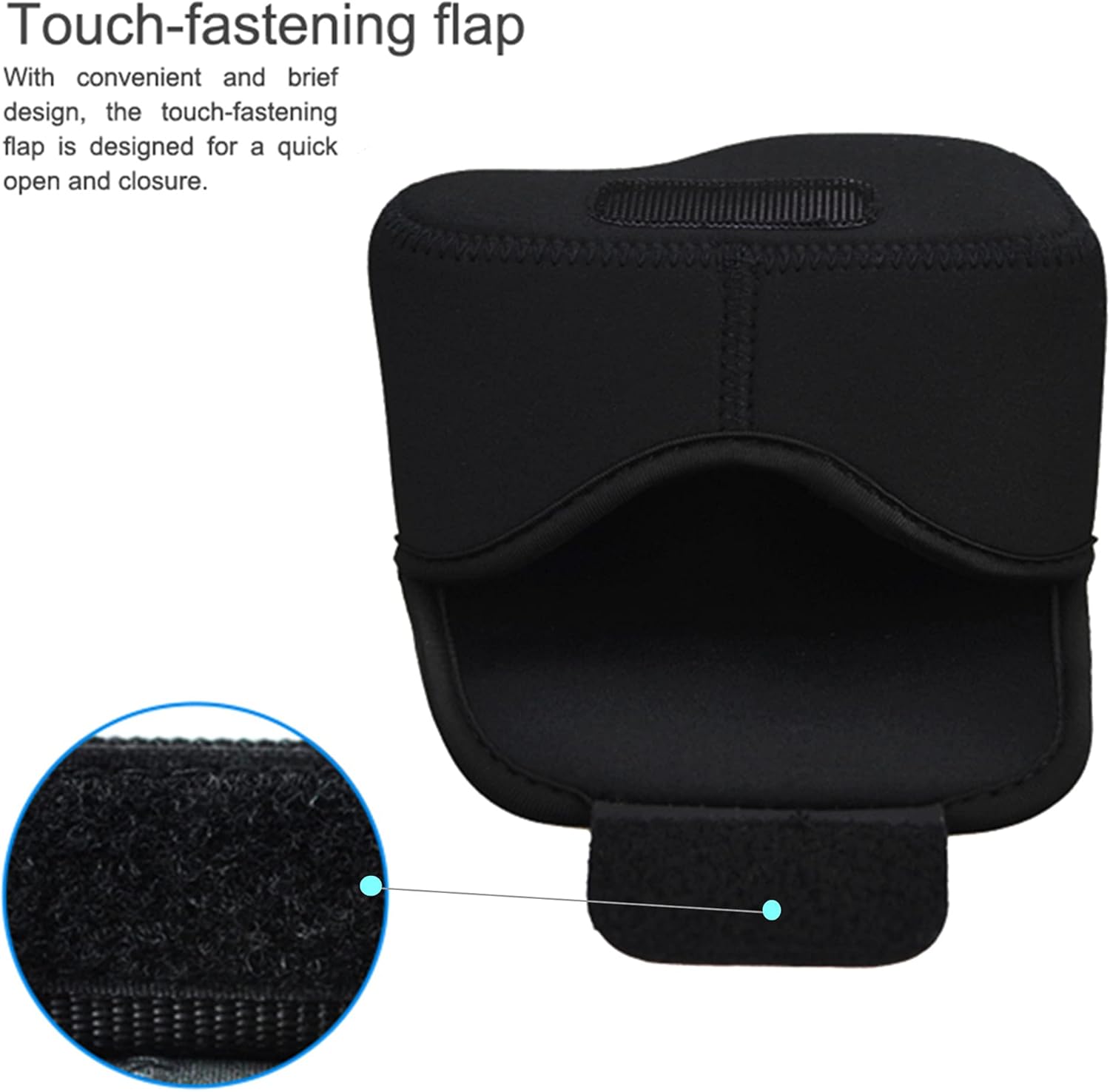 JJC Soft Neoprene Digital Camera Case Pouch Compact Bag Protector with Anti-Lost Inner Strap for Sony ZV-E10 A6500 A6400 A6300 A6100 A6000 A5500 A5100 with E 16-50mm Lens - Image 5