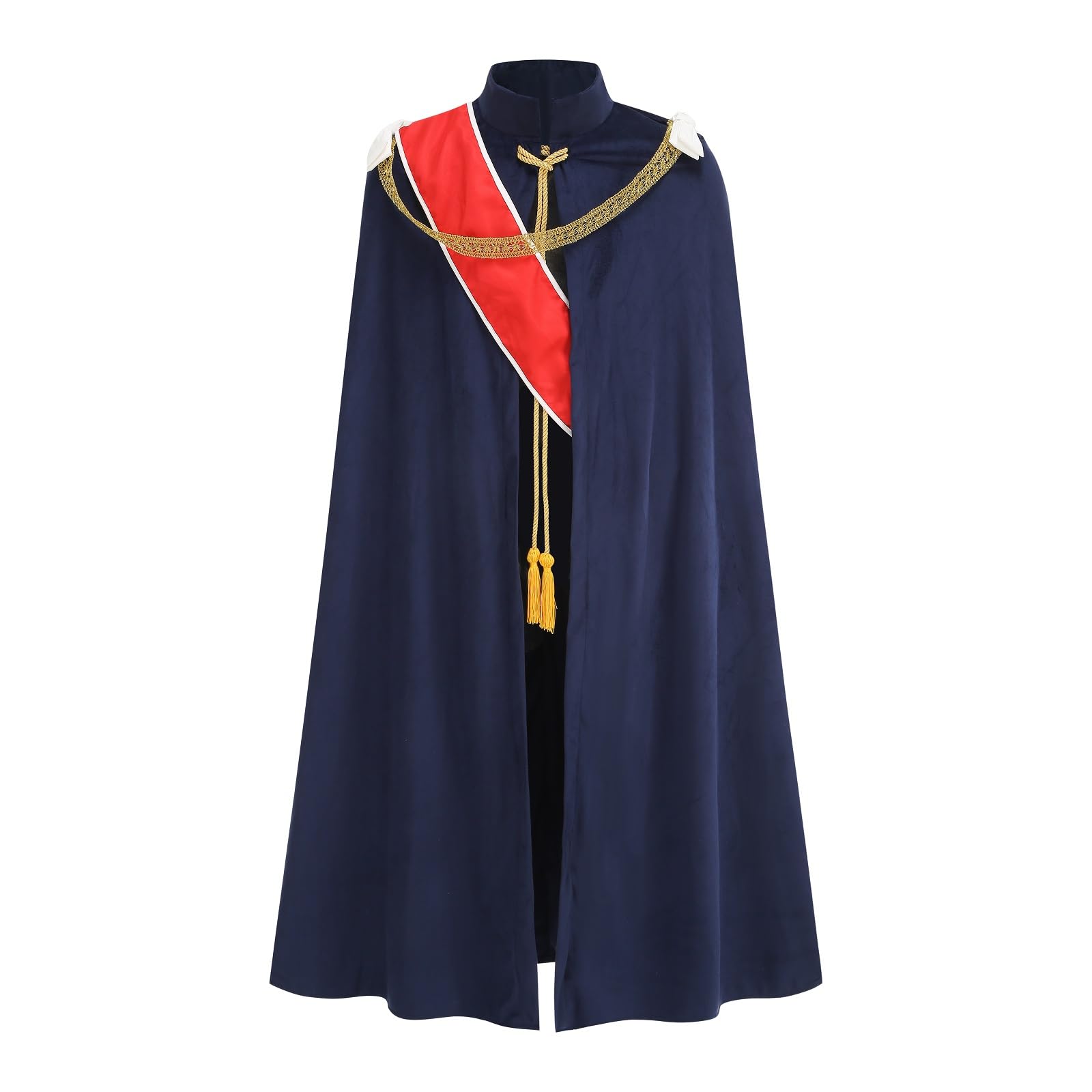 LMYOVE Red King Costume Robe Medieval Cloak Unisex Halloween Cosplay Prince Costume Cape Crown Hat