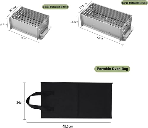 Miniatura 2 de Parrilla portátil pequeña de acero inoxidable, soporte plegable para parrilla portátil, parrillas de barbacoa de carbón para viajes, picnic y