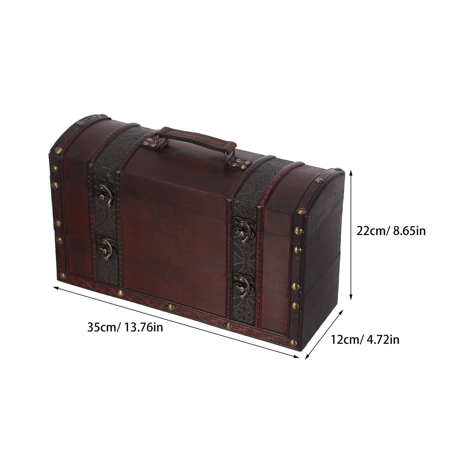 Scatola Vino in Legno Vintage con Coperchio e Maniglia Contenitore Doppio per Bottiglie Custodia Robusta per Trasporto e Conservazione Vino Regalo Matrimonio e Festa