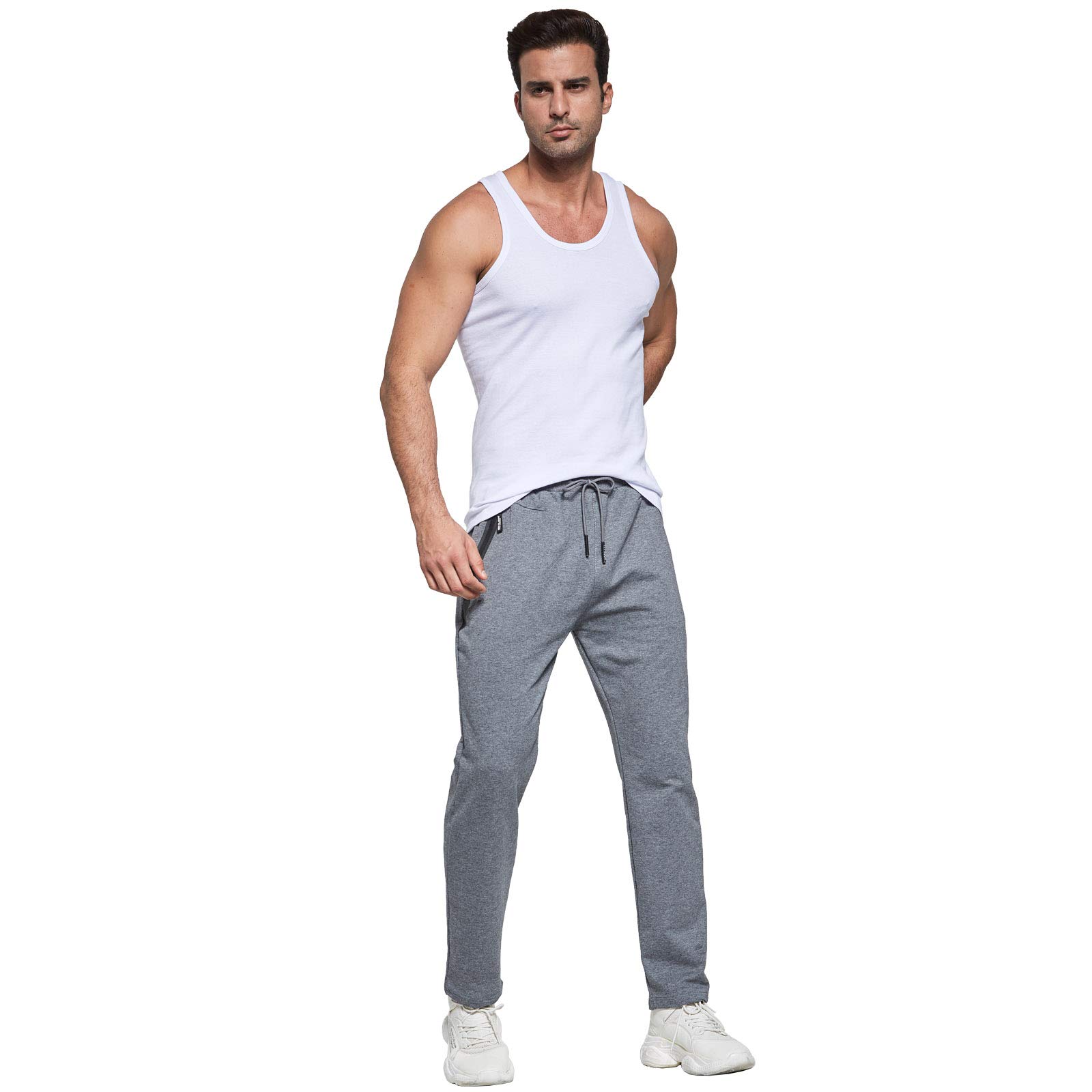 JustSun Pantaloni Tuta Uomo Sportivi con Tasche Zip