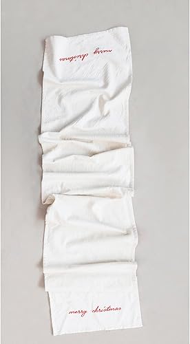 Miniatura 2 de Creative Co-Op Camino de mesa de algodón bordado de 72 pulgadas