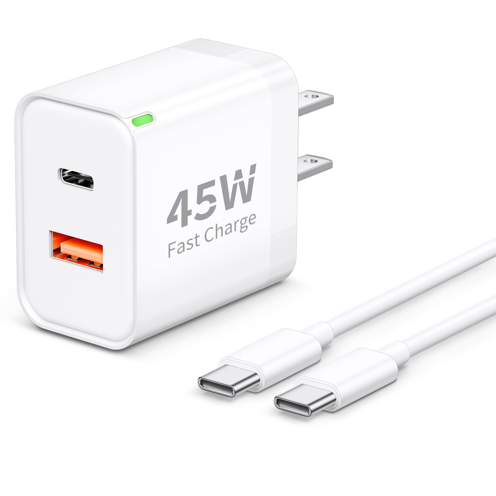 iPhone 17 16 15 Pro Max Charger Fast Charging, 45W Dual Port USB C Fast Wall Charger Block with 10FT Long USB-C to C Cable Cord for iPhone 17/17 Pro/17 Pro Max/Air/16/16 Pro Max/15/15 Pro/Plus, iPad