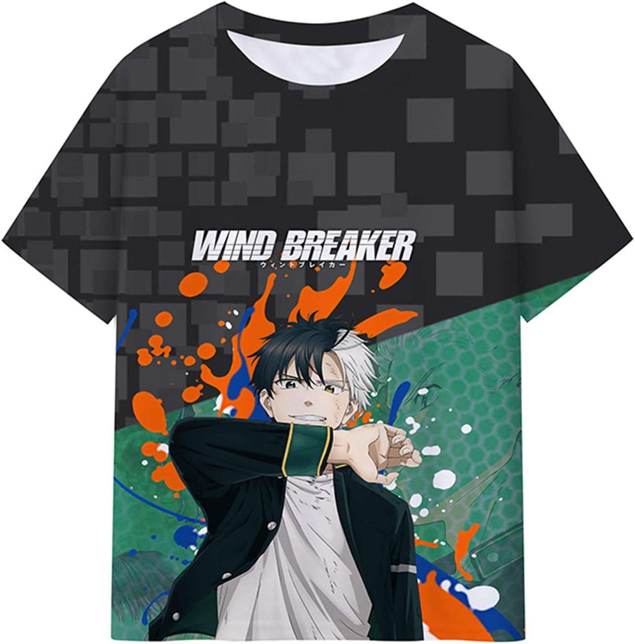 Anime Wind Breaker T-Shirt Tops Tee Short Sleeve Costume Cosplay