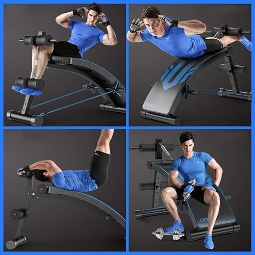 Miniatura 4 de FBITE Equipo de entrenamiento de banco de fitness, cama de levantamiento de pesas, tabla de sentadillas, plegable, banco de pesas, banco de