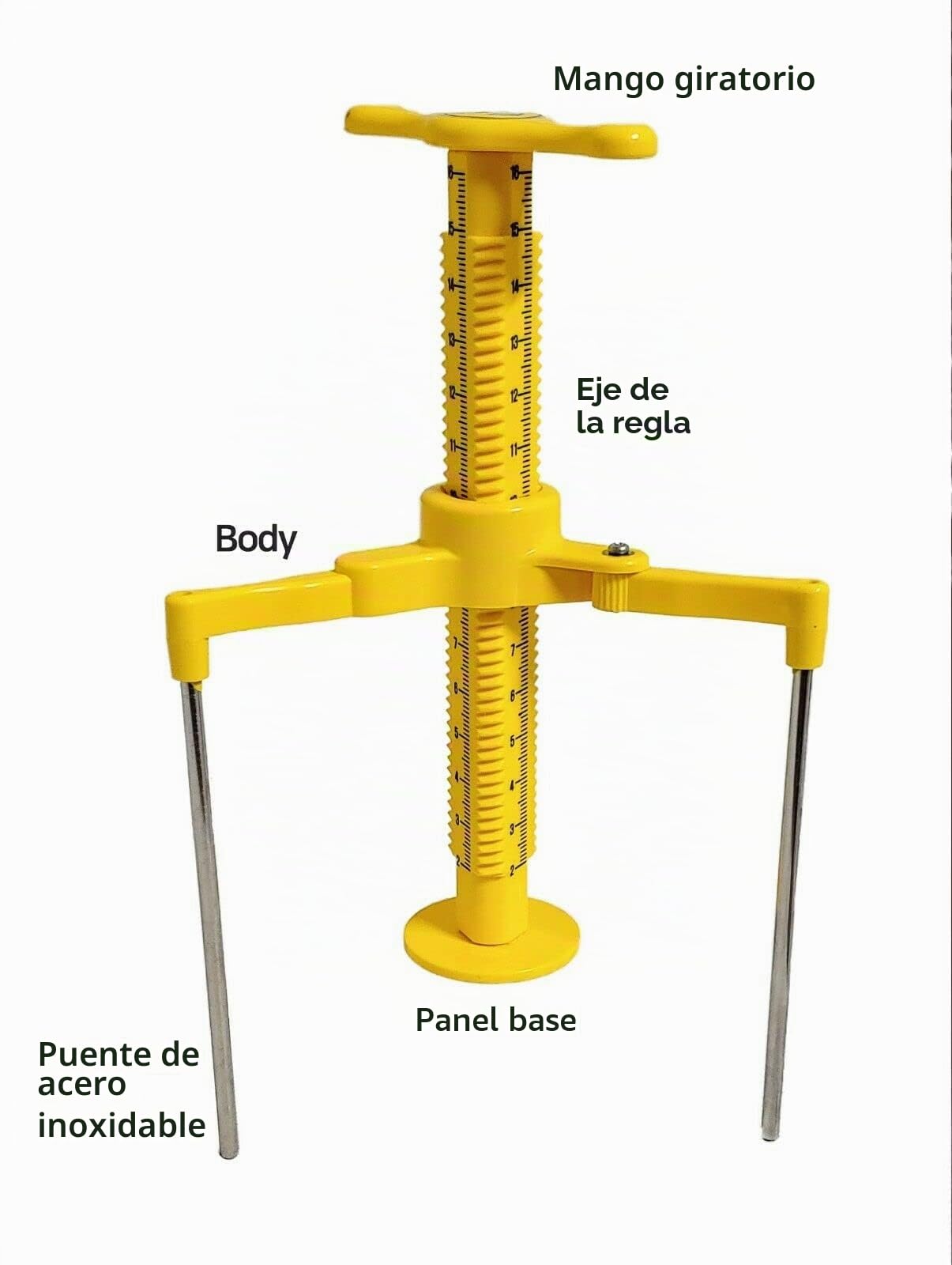 J&C TEC Trípode de nivelación de regla para comprobar la altura en mortero líquido, pantalla de regla única de tres lados, línea láser en regla del eje, 30 EA