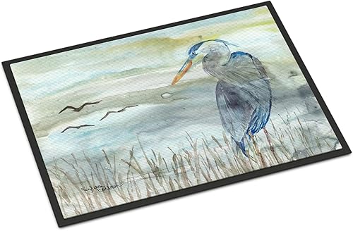 Caroline's Treasures SC2007JMAT - Tapete de acuarela azul de 24 x 36 pulgadas, tapete para puerta delantera, para interiores y exteriores, para