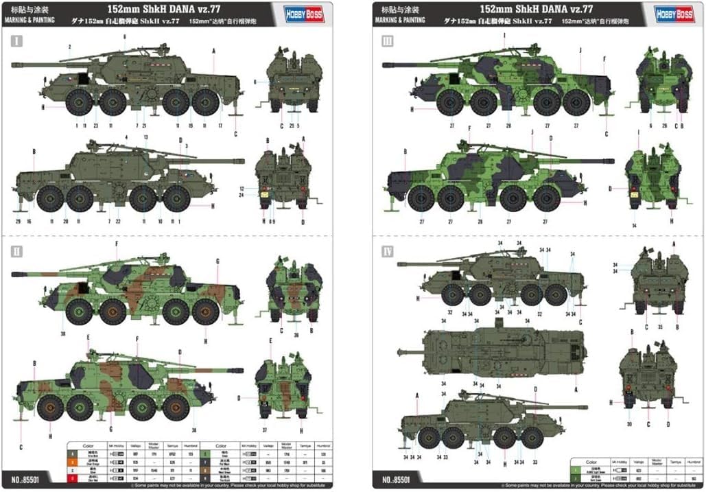 Hobby Boss 152mm ShkH Dana vz.77 Vehicle Model Building Kit