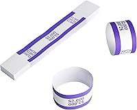 Vista 9 de L LIKED Paquete de 100 correas de moneda, envoltorios de billetes de dinero con autosellado (azul $100-100 PCS)