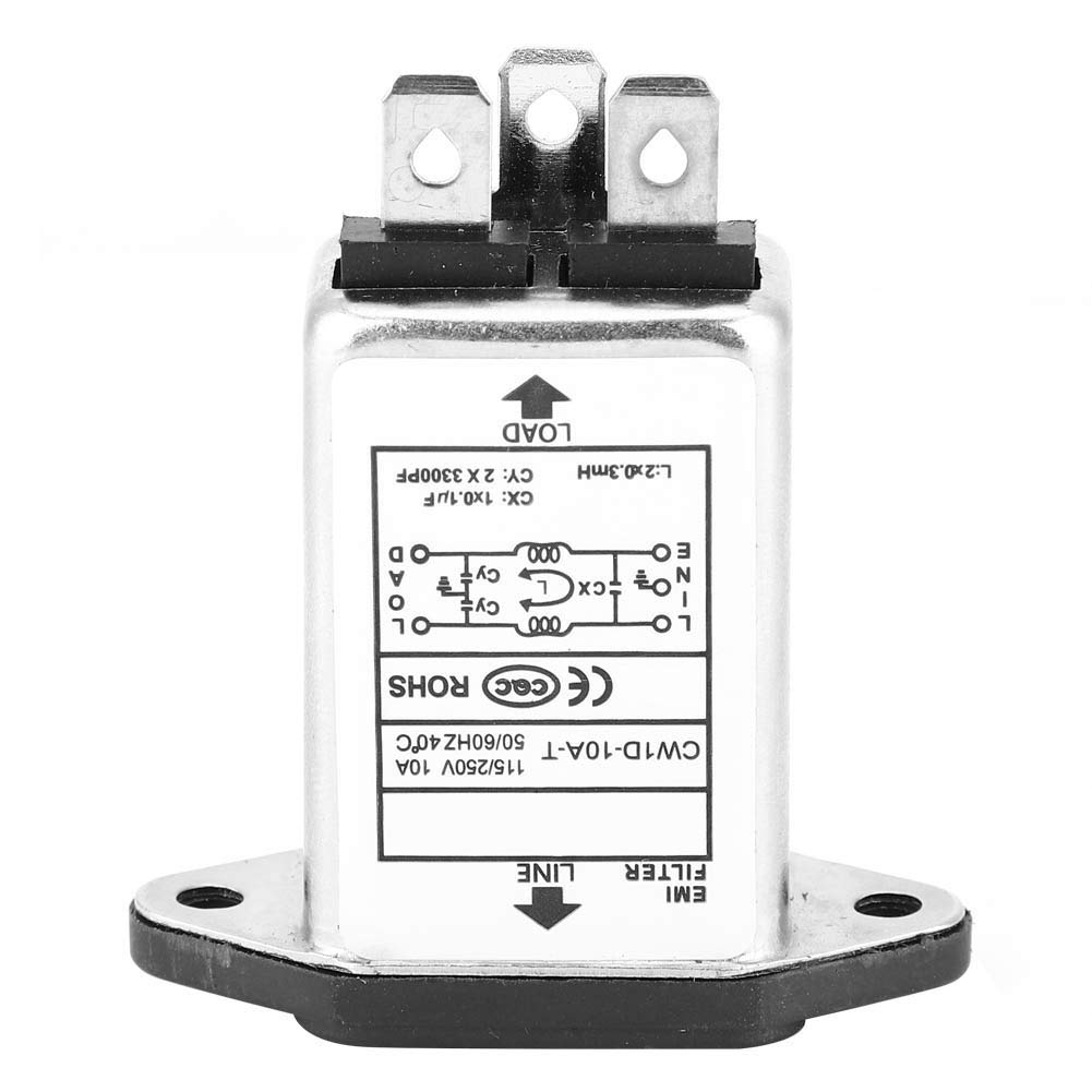 Filtro di Alimentazione EMI 115 V-250 V 10A 50/60Hz Monofase
