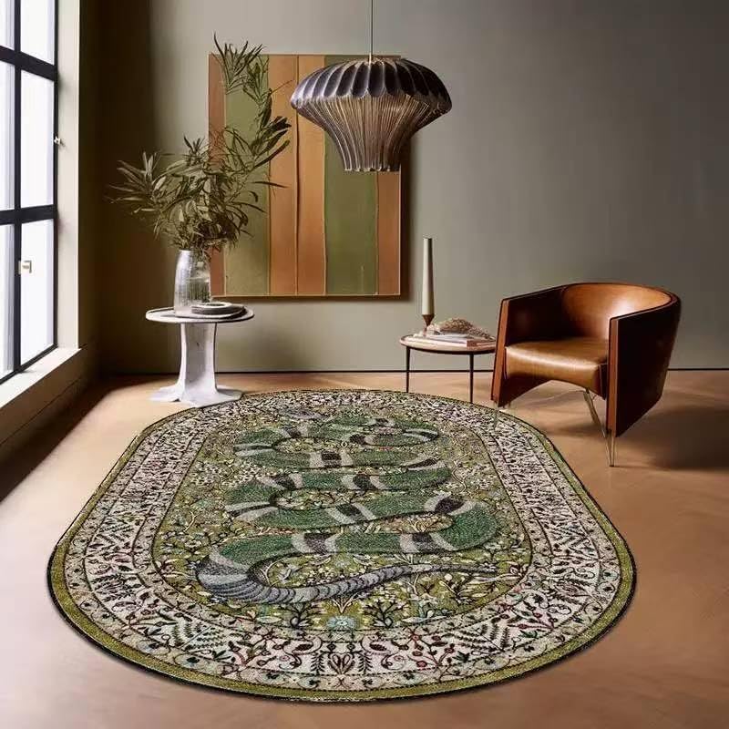 Alfombras ovaladas antidesgaste de 80x140cm para proteger y decorar salones y dormitorios