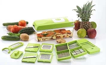 HOB Pro Original Vegetable Chopper - Chopper and Spiralizer - Food Chopper with Container, Fruit Cutter, Onion Dicer - All-in-One Prep Tool - Kitchen Gadgets and Gifts 12 in 1, White/GREEN
