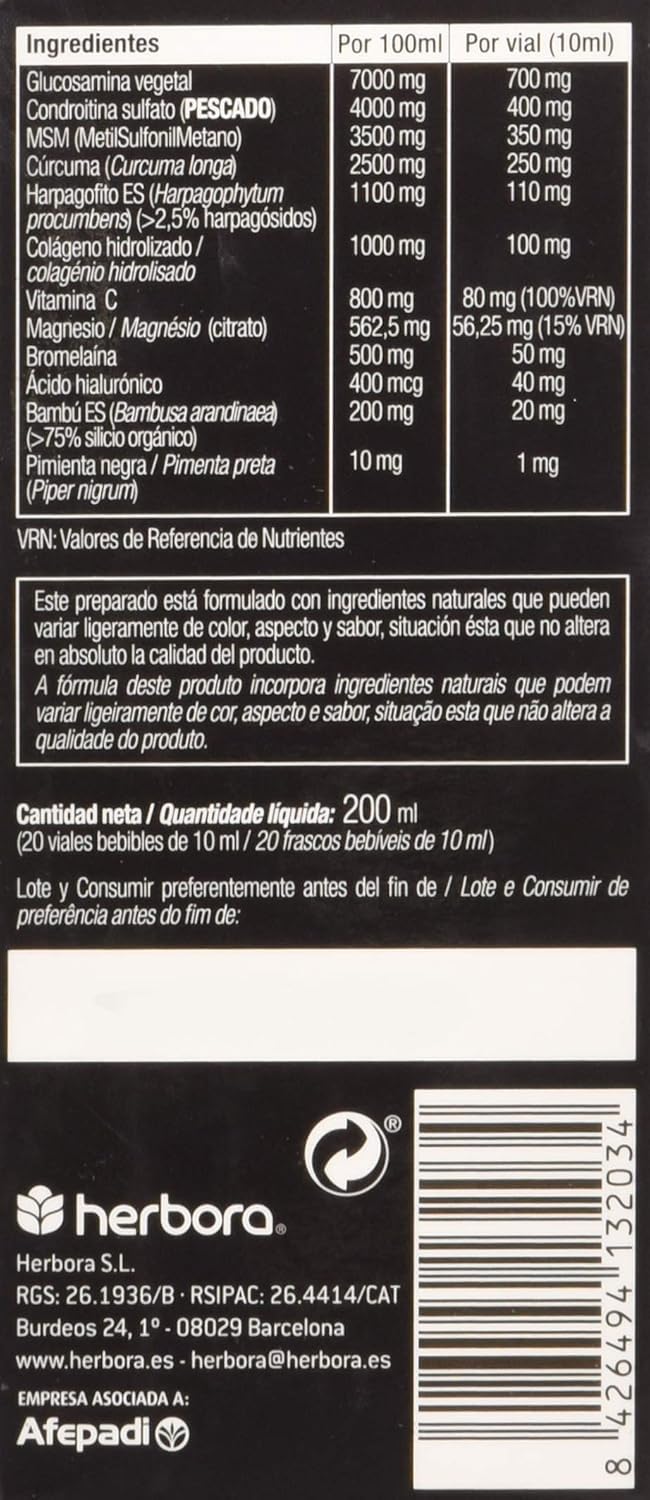 Herbora Pack 2 Unidades Artioptim Plus 20 Viales Complemento Alimenticio con Glucosamina Condroitina Colágeno