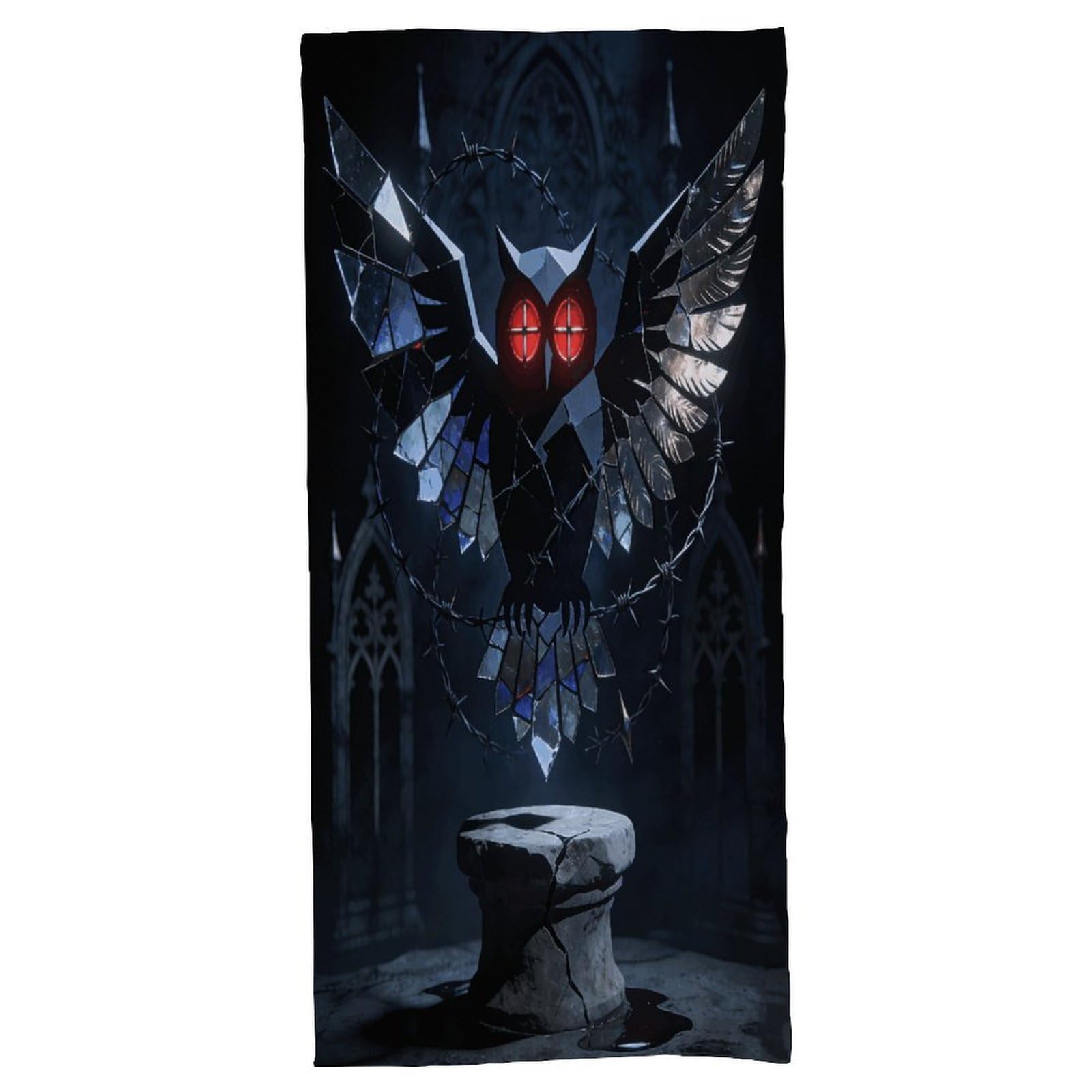 Fodpand Style Gothic Abstract Owl Bath Towel, Highly Absorbent & Quick Drying Beach Towel, Compact & Lightweight Pool Towel For Bathroom, Beach, Pool, Gym, Spa, And Hotel Use