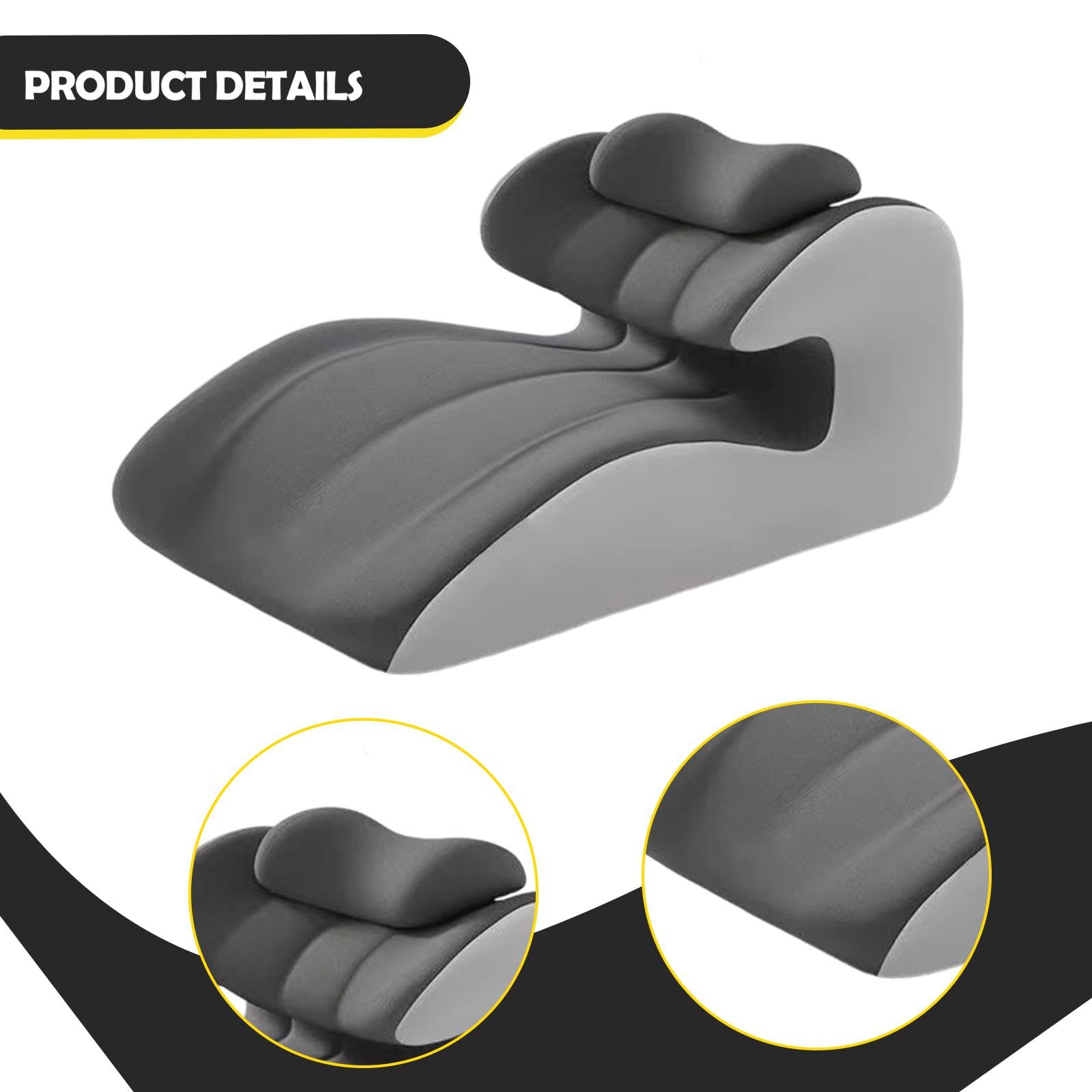 Almohada para Piernas, Cojín para Tumbarse en La Cama, Moderno, para Hombres Y Mujeres, Reposapiés, Elevador, Versátil, para Cuello, Piernas Y, Gris Claro Y Oscuro, tal como se describe