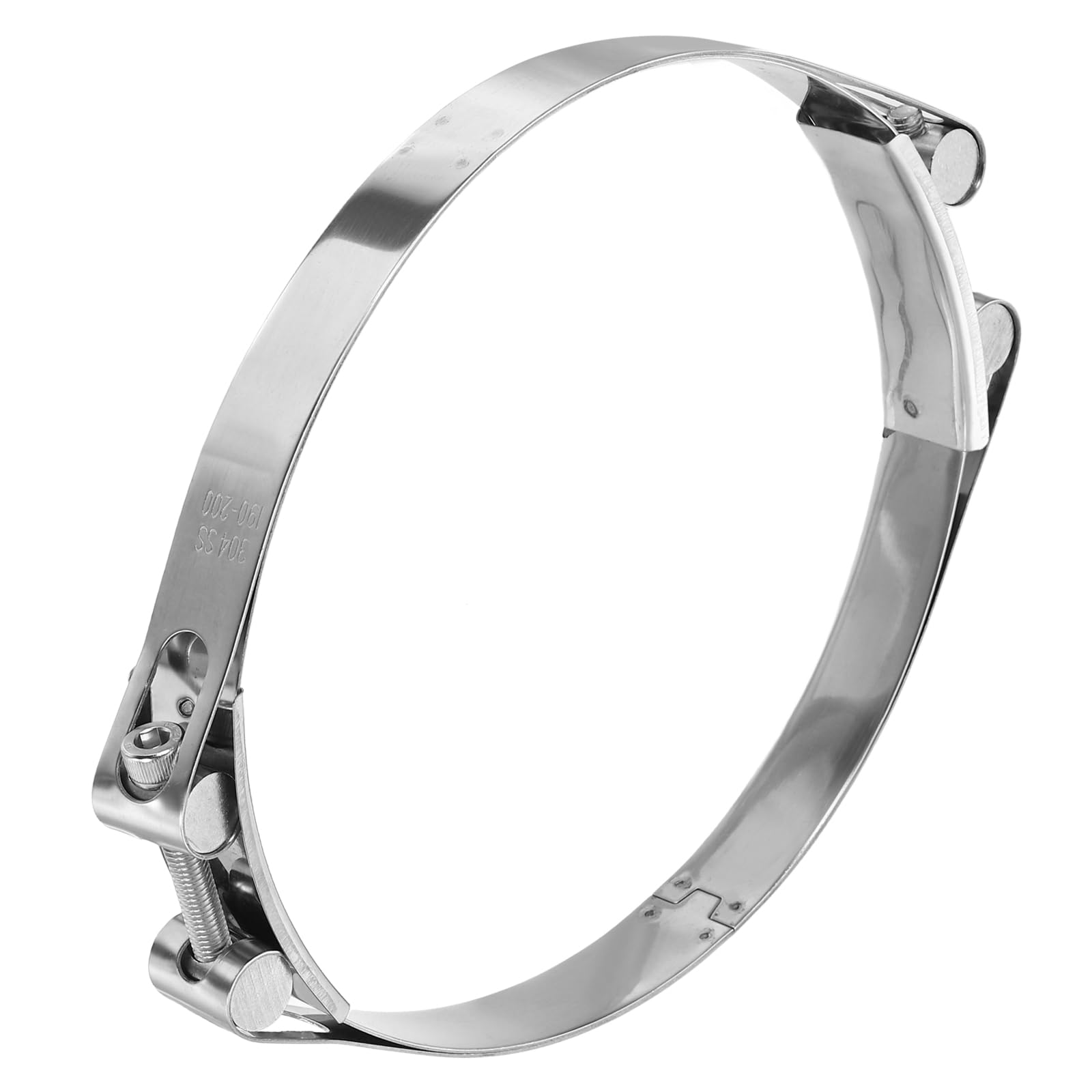 sourcing map T-Bolt Hose Clamp 190-200mm (7.5-7.9") 304 Stainless Steel Double Head Adjustable Intake Radiator Tube Clamps for Automotive Plumbing Industrial Intercooler Pipe