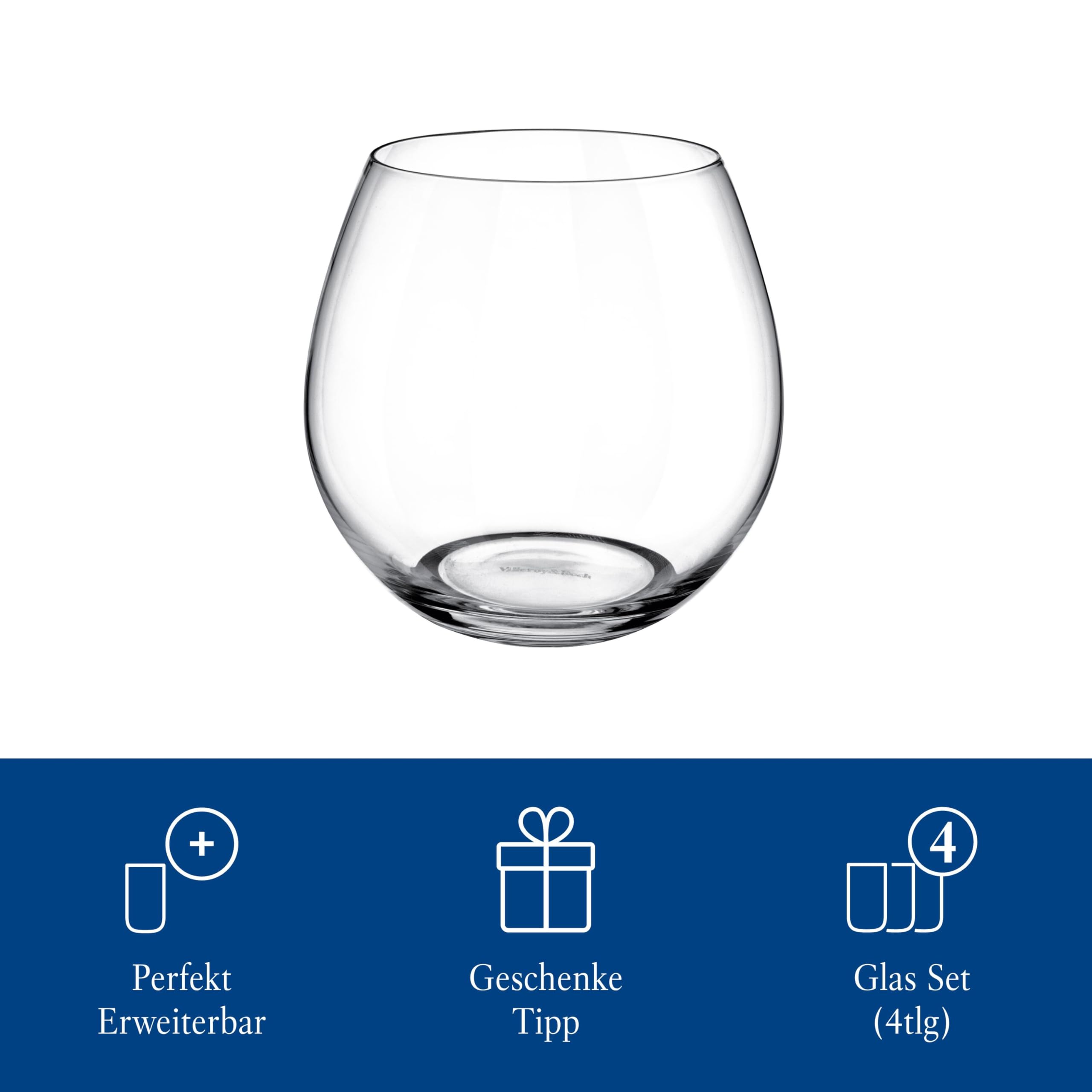 Villeroy & Boch - Entrée - Wassergläser Set 4x570ml Klar Spülmaschinenfest Für Alltag Besondere Anlässe Kristallglas Langlebig Stilvolle Gläser Für Getränke (Packung mit 2)