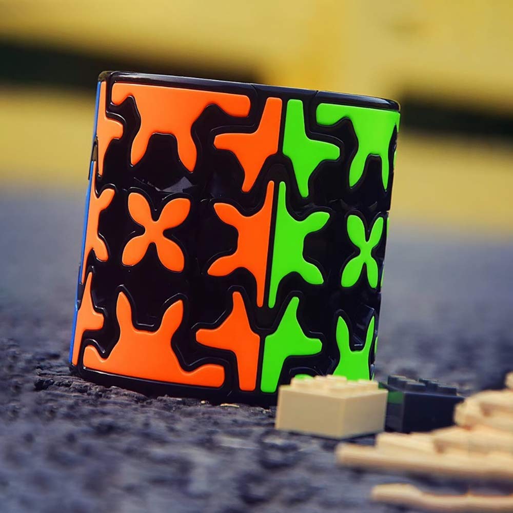 Gear Cube Set, Gear Speed Cube Set of 3x3 Gear Cube Zylindrical Gear Cube Megaminx Gear Cube and Pyraminx Gear Cube Brain Teasers Puzzle Toys 4 Pack