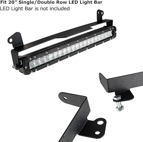 Miniatura 2 de iJDMTOY Barra de luz LED recta de 20 a 22 pulgadas, soporte de montaje de apertura de parrilla de parachoques inferior compatible con Ford F-250