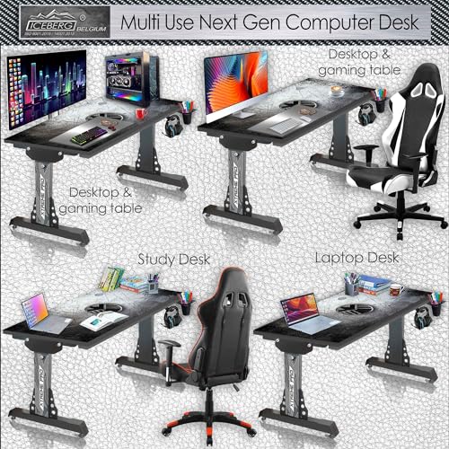 Image of Xtreme PRO Direct Theme Printed Computer Desk for Gaming, Work & Study. Large for PC, Dual Monitors, iMac, and Laptops. Metal & Engineered Wood. Black Stand Desk. 4 Feet-XPB4 (XPB425-CT-116)