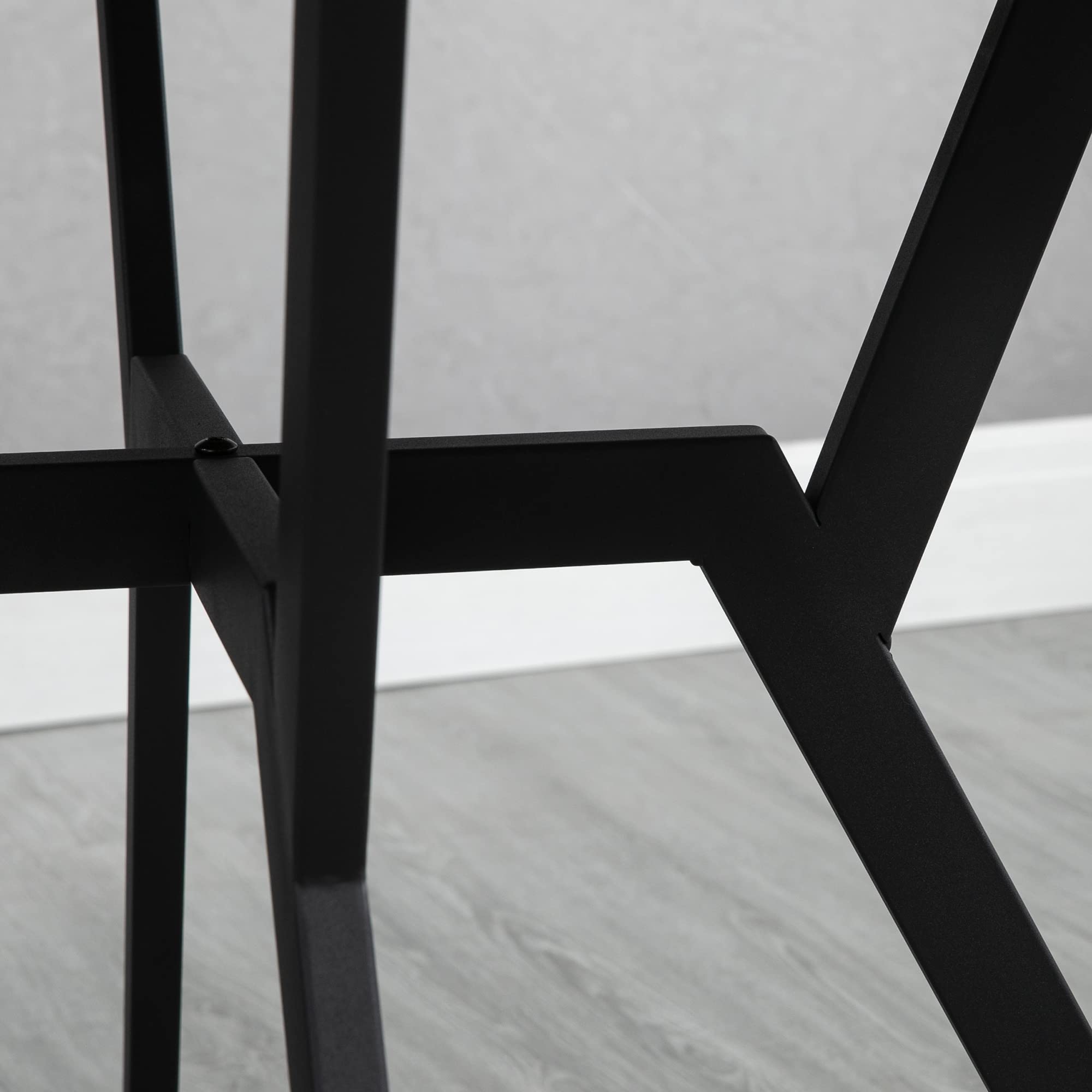 HOMCOM Tavolo Rotondo da Soggiorno per 2 Persone con Sostegno a X, Tavolo Moderno in Legno e Acciaio, Ø90x76 cm, Marrone
