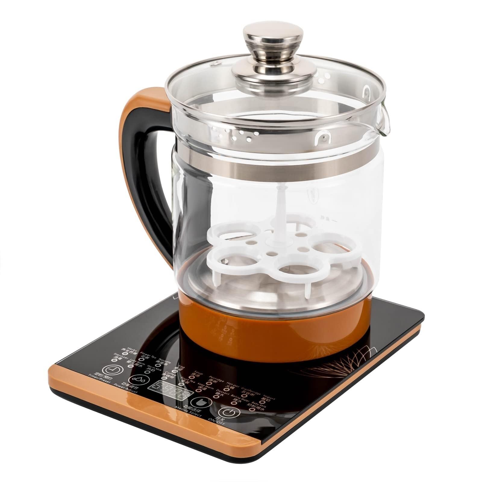 Bouilloire en verre 1,8 L intelligente avec base numérique 18 menus