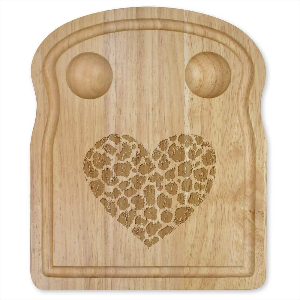 Azeeda 'Leopard Print Heart' Wooden Breakfast Board (WB00083081)