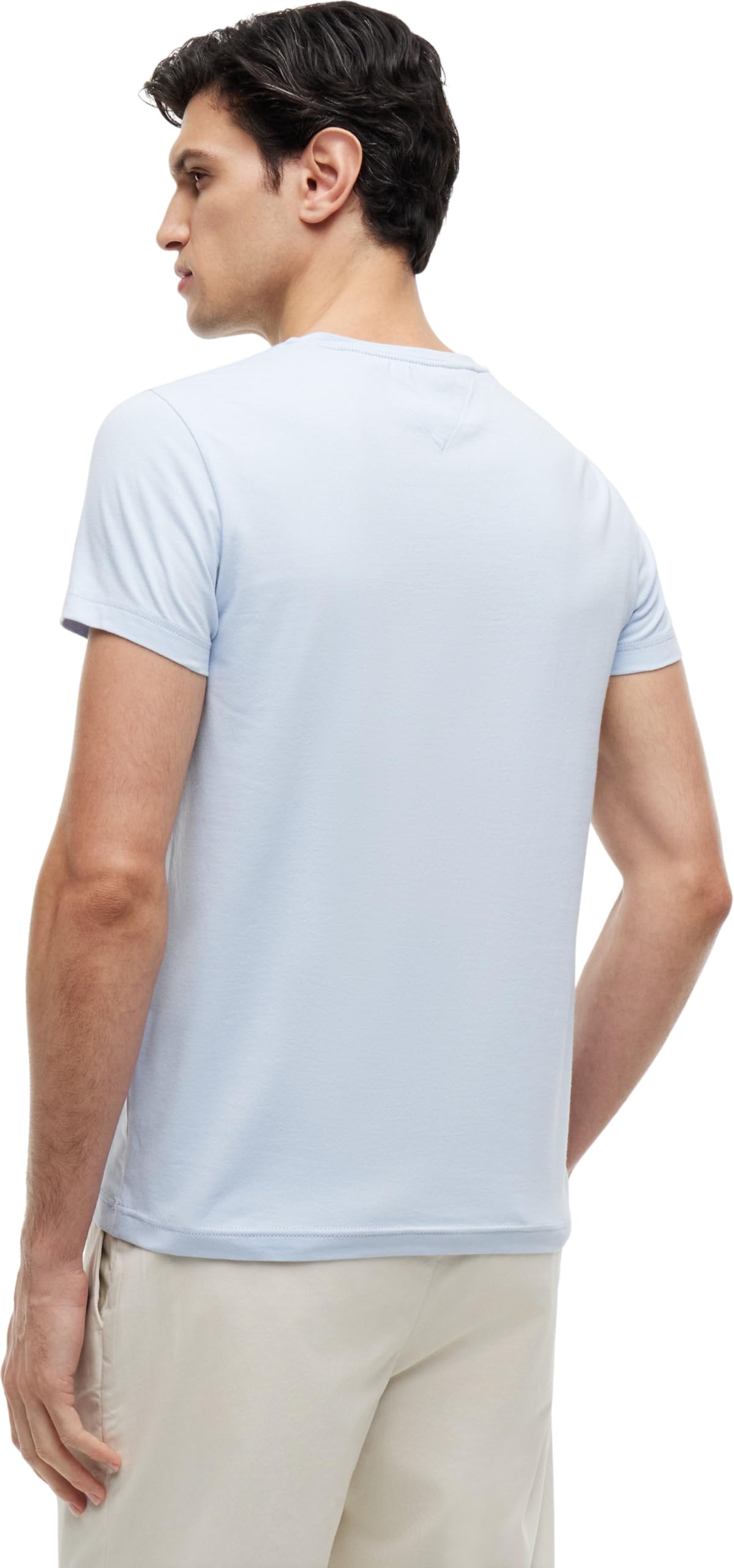 Tommy Hilfiger - Koszulka męska - Koszulka z logo dla mężczyzn - Koszulka z okrągłym dekoltem Męska - Tommy Jeans Logo - 100% bawełna organiczna Jersey, Niebieski bryzowy, 3XL
