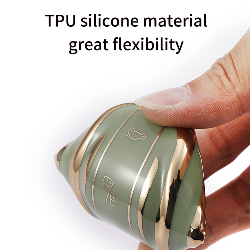 TANDRIVE Custodia Portachiavi In TPU Con Portachiavi In Lega Di Zinco Per Tesla Model S, X, Y, 3 - Protezione Antiurto E Antigraffio (Nero)