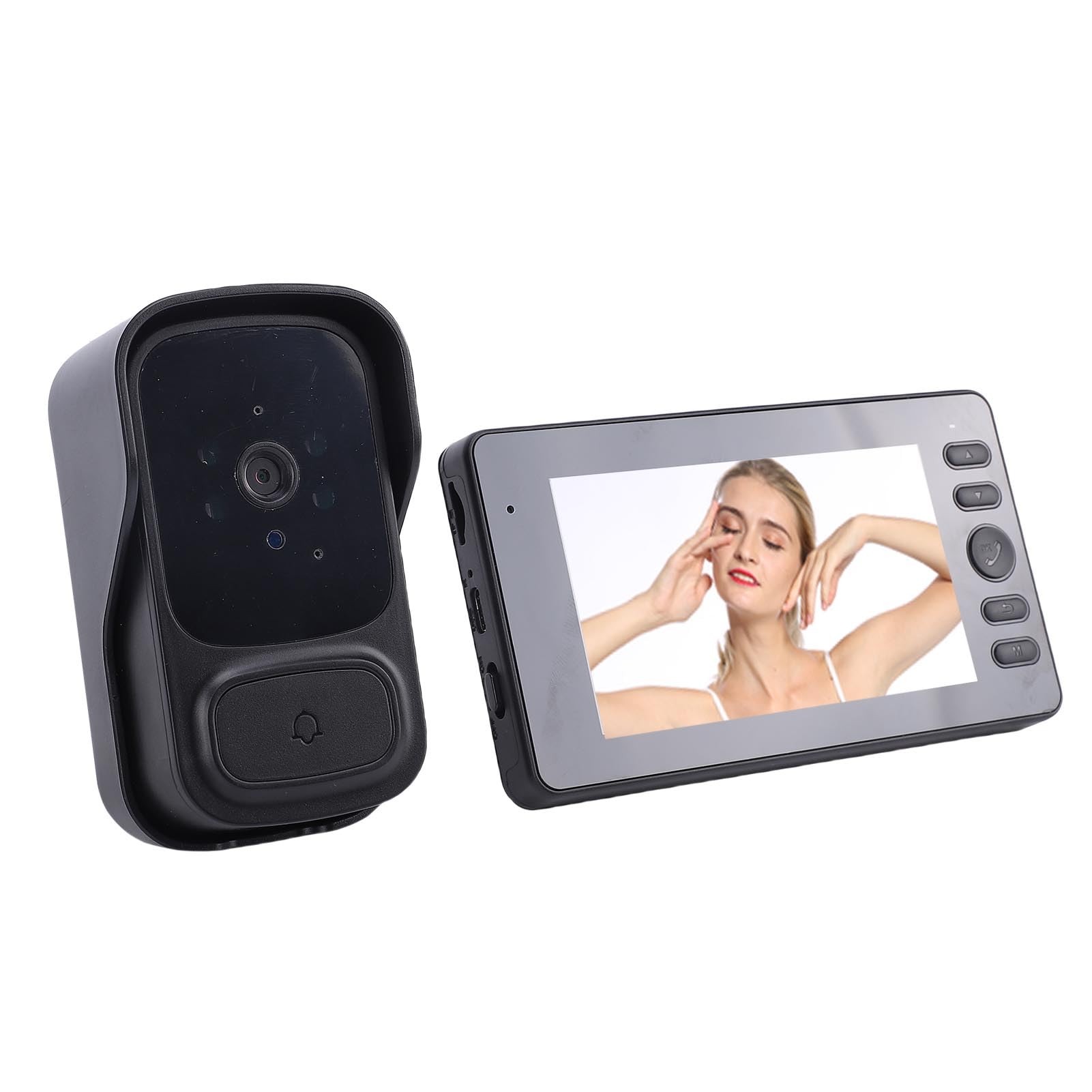 SUNGOOYUE Video Moder Bell, ABS IP65 Acqua Easy Installa Installa a 2 Via Talk 2.4G Camera del Campanello Wireless con Display IPS da 4,3 Pollici