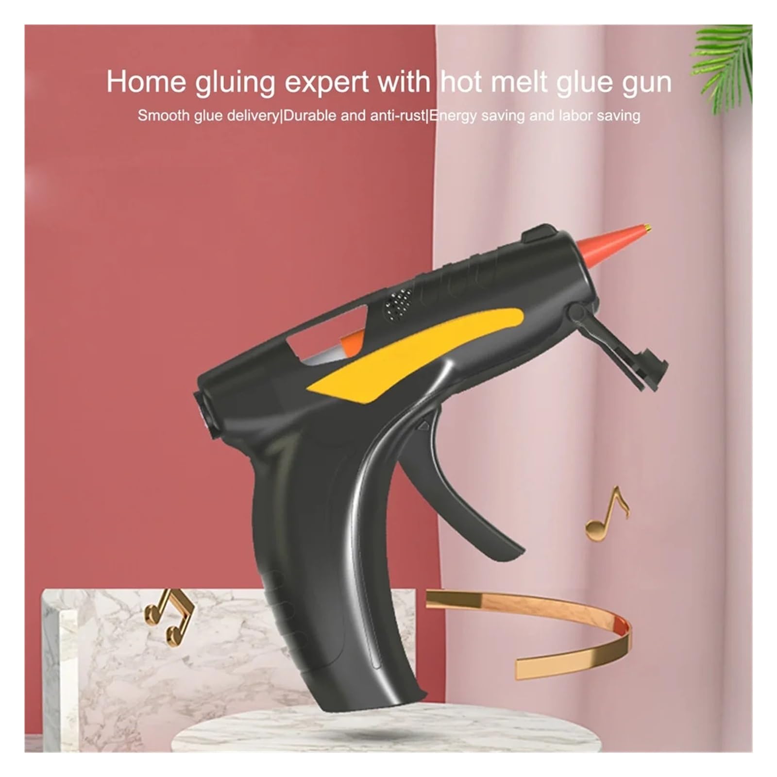 Pistola per Colla a Caldo, con Ricarica USB, per Stick di Colla da 7 mm, Strumento di Riparazione termoelettrico, Mini Pistola a Caldo Industriale per Uso Domestico, per lavori Fai