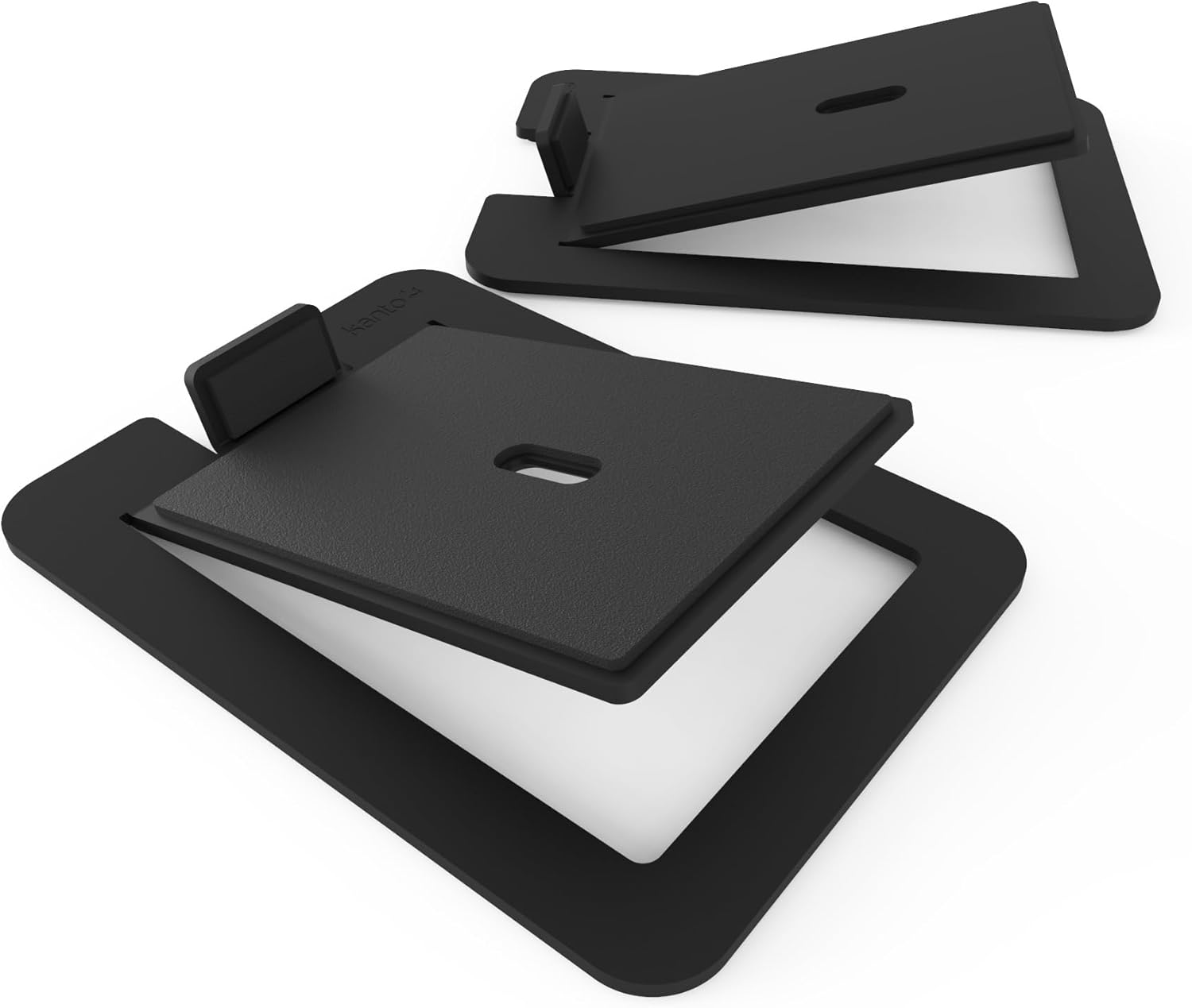 Kanto S6 Tilted Desktop Speaker Stands for Large Bookshelf Speakers & Full-Size 5”-7” Studio Monitors | Supports 20 lbs | Damping Foam Padding | ¼”-20 Mounting | Pair | Black