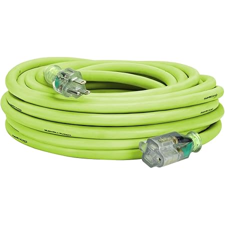 Flexzilla Pro Extension Cord, 10/3 AWG SJTW, 50 ft, Lighted Plug, Indoor/Outdoor, ZillaGreen - FZ512930